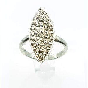 Vintage Marquise Statement Ring with Intricate Detailing & Textured Finish
